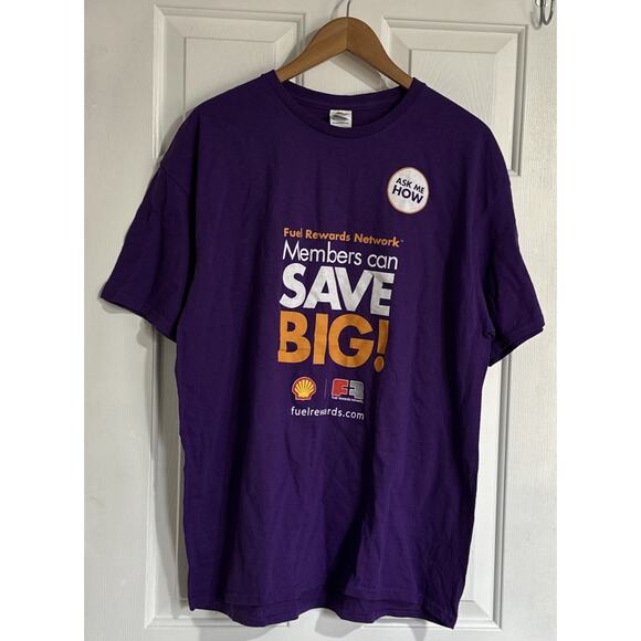 Shell Fuel Rewards Network Employee Promo Purple T-Shirt Helio C. (PICK YOUR SZ) - Picture 1 of 4